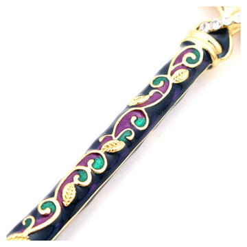 Vintage Style Swarovski Rhinestone Fan Hair Stick Pink